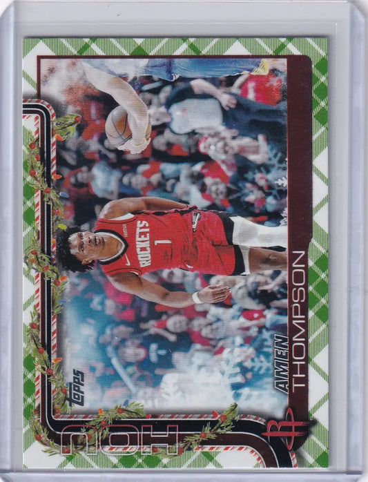 2025-26 Topps Basketball Plaid #H141 Amen Thompson - Houston Rockets - Basketball Card Single