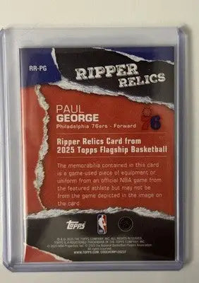 2025-26 Topps Basketball Ripper Relics Paul George Game Used Relic RR-PG - Basketball Card Single