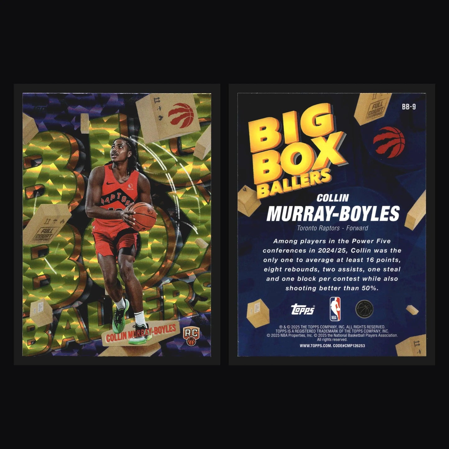 2025-26 Topps Big Box Ballers Collin Murray-Boyles #BB-9 RC Raptors - Basketball Card Single