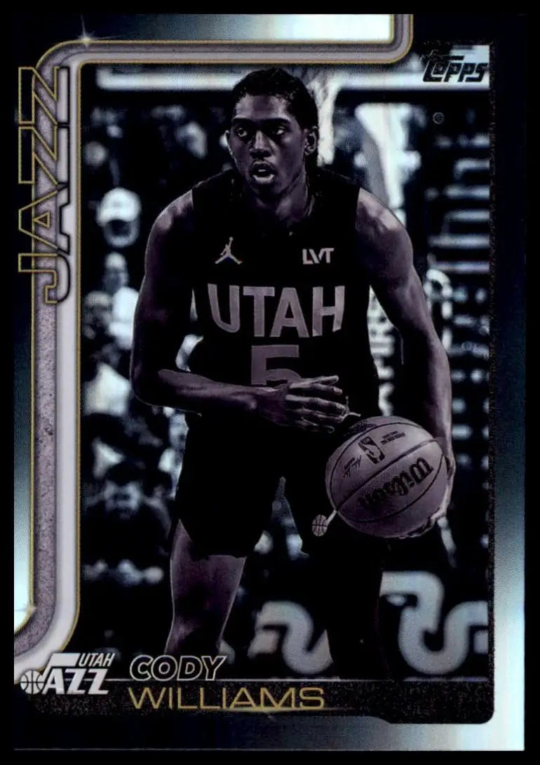 2025-26 Topps Blackout Cody Williams #130 Utah Jazz Basketball Card NBA Sports - Basketball Card Single