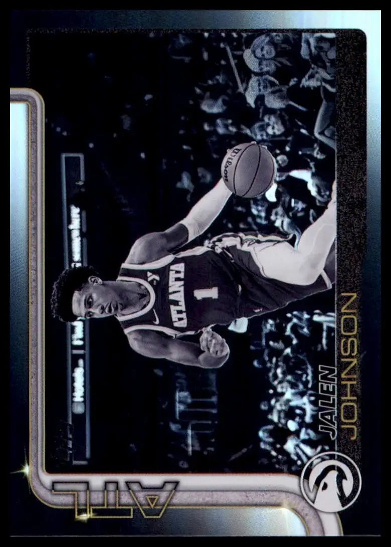 2025-26 Topps Blackout Jalen Johnson #65 Atlanta Hawks Basketball Card NBA Sport