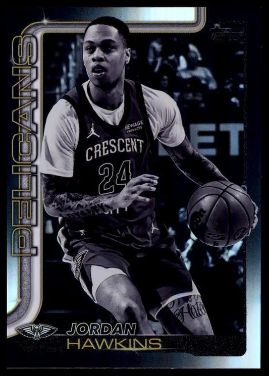 2025-26 Topps Blackout Jordan Hawkins #194 New Orleans Pelicans Basketball Card