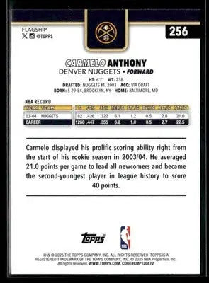 2025-26 Topps Carmelo Anthony #256 Denver Nuggets