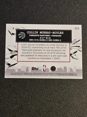2025-26 Topps #CC-9 Collin Murray-Boyles Clutch City Prospects - Basketball Card Single