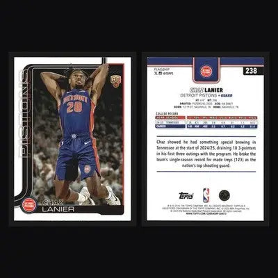 2025-26 Topps Chaz Lanier #238 RC Detroit Pistons Rookie