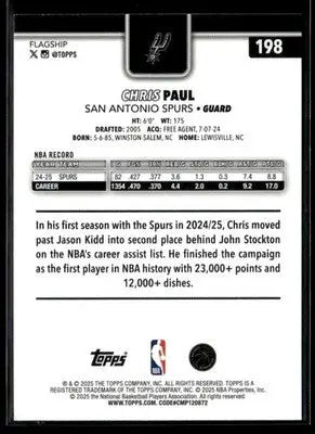 2025-26 Topps Chris Paul #198 San Antonio Spurs