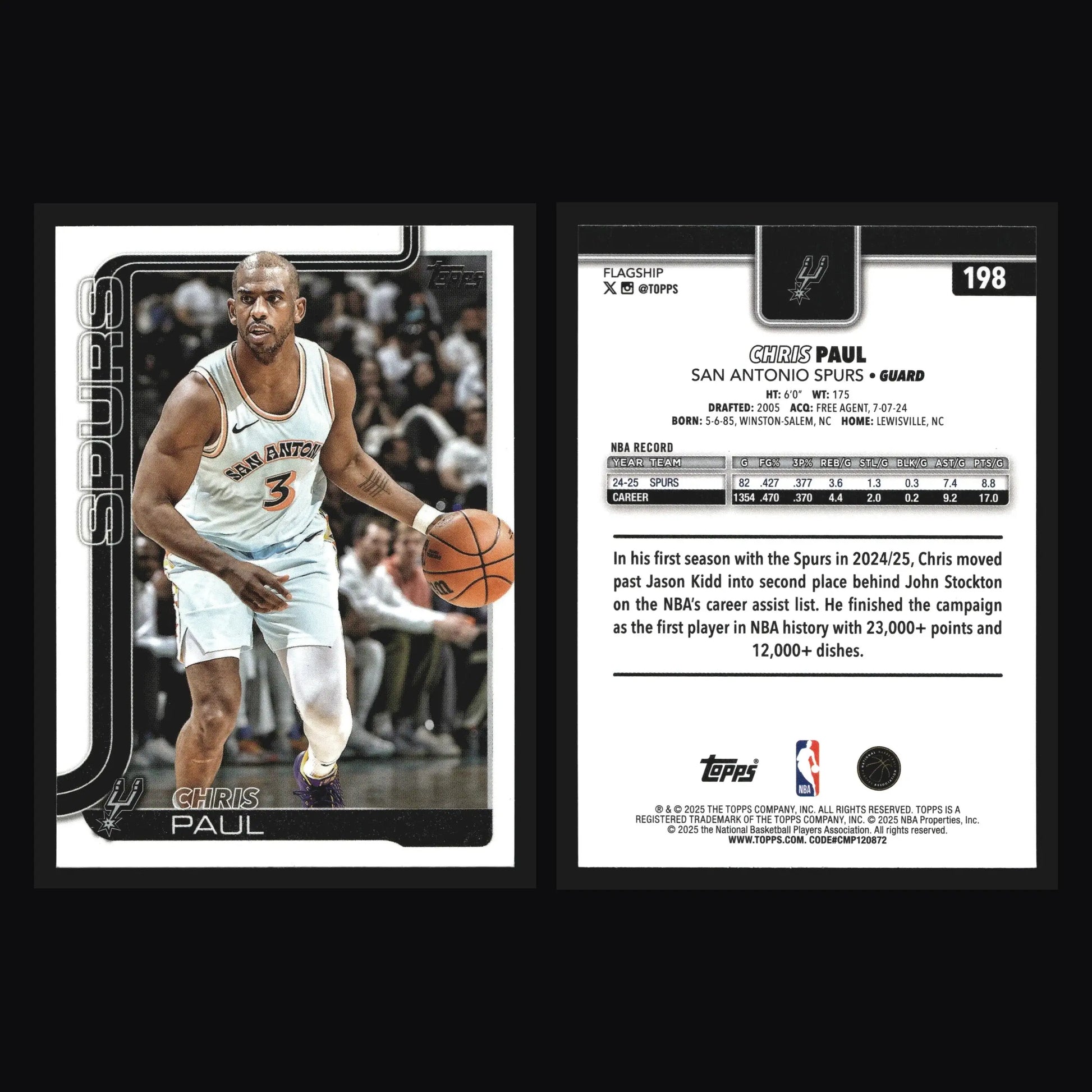 2025-26 Topps Chris Paul #198 San Antonio Spurs - Basketball Card Single