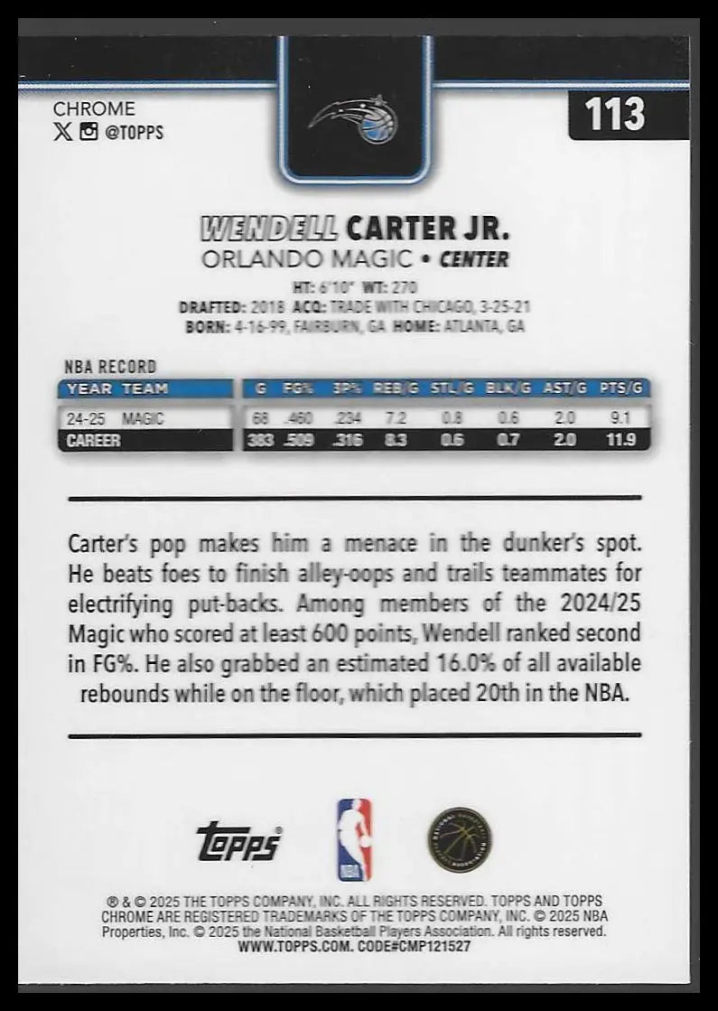 2025-26 Topps Chrome #107 Grayson Allen - Basketball Card Single