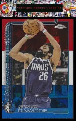2025-26 Topps Chrome #13 Spencer Dinwiddie Red White and Blue Refractor