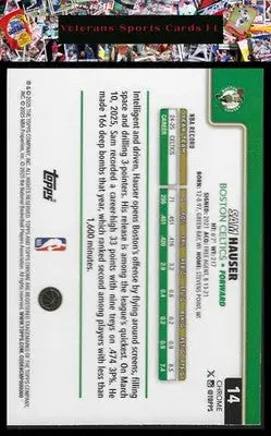 2025-26 Topps Chrome #14 Sam Hauser