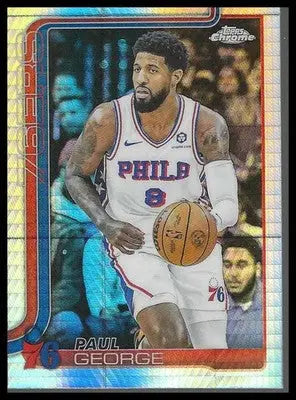 2025-26 Topps Chrome #171 Paul George Prism Refractor Philadelphia 76ers