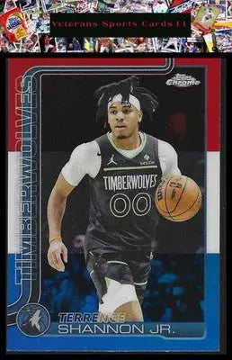 2025-26 Topps Chrome #198 Terrence Shannon Jr. Red White and Blue Refractor