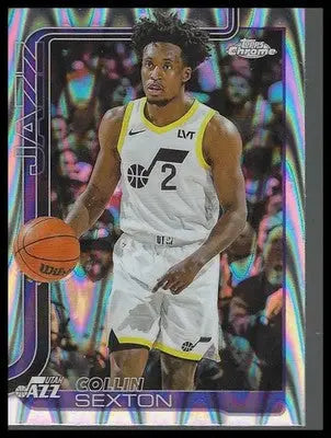 2025-26 Topps Chrome #210 Collin Sexton RayWave Refractor Utah Jazz