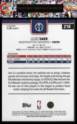 2025-26 Topps Chrome #218 Alex Sarr