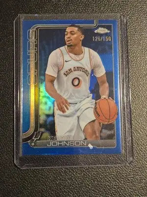 2025-26 Topps Chrome #220 Keldon Johnson Blue Refractor #/150 - Basketball Card Single