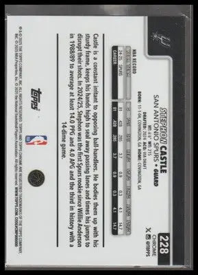 2025-26 Topps Chrome #228 Stephon Castle Spurs