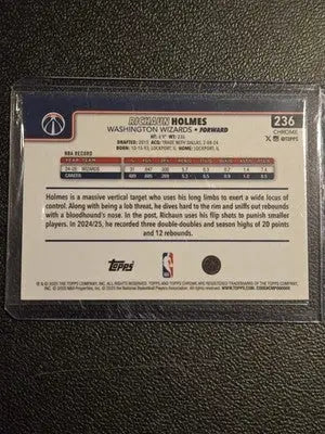 2025-26 Topps Chrome #236 Richaun Holmes Purple RayWave Refractor #/75 - Basketball Card Single
