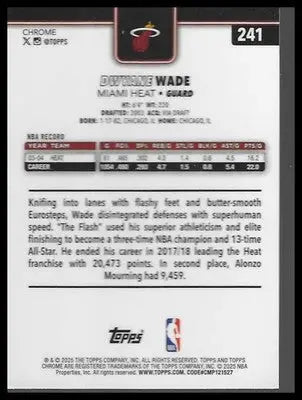 2025-26 Topps Chrome #241 Dwyane Wade
