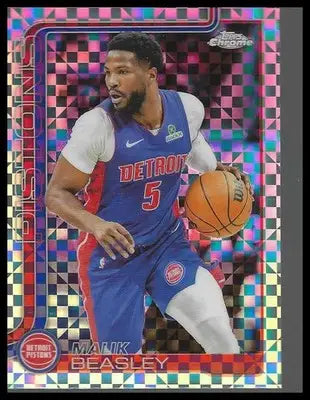 2025-26 Topps Chrome #36 Malik Beasley X-Fractor Detroit Pistons