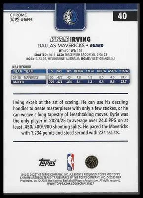 2025-26 Topps Chrome #40 Kyrie Irving