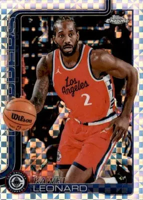 2025-26 Topps Chrome #44 Kawhi Leonard X-Fractor - Basketball Card Single