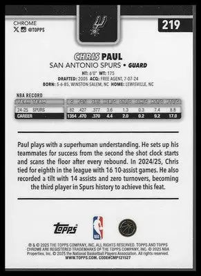 2025-26 Topps Chrome #6 Tobias Harris - Basketball Card Single