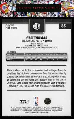 2025-26 Topps Chrome #85 Cam Thomas