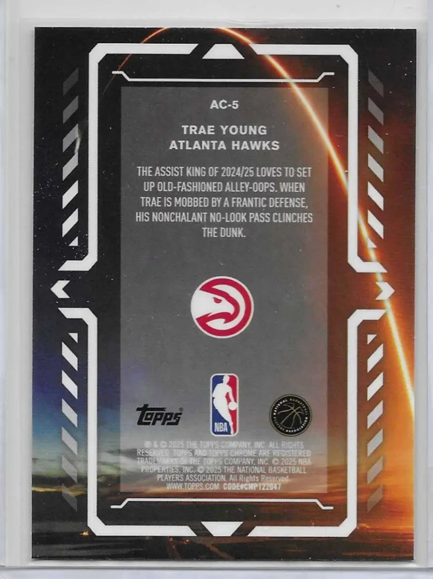 2025-26 Topps Chrome Basketball- Trae Young Activators Refractor Insert- #AC-5 - Basketball Card Single