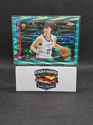 2025-26 Topps Chrome - Brooks Barnhizer #295 Aqua Raywave Refractor /199 (RC) - Basketball Card Single