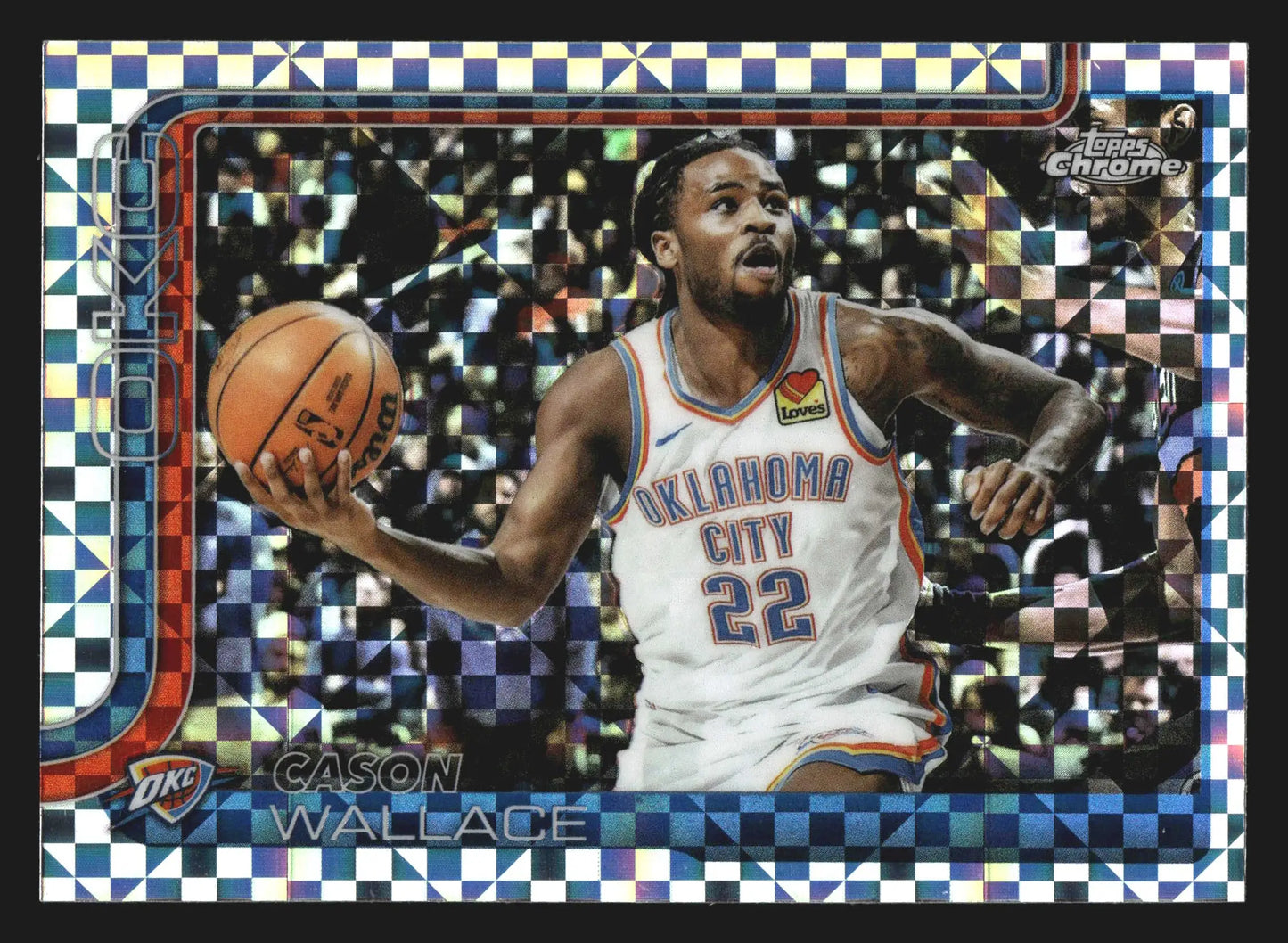 2025-26 Topps Chrome Cason Wallace #191 X-Fractor Thunder - Basketball Card Single