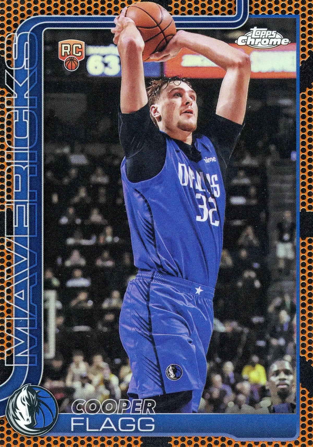 2025-26 Topps Chrome Cooper Flagg #251 Orange Basketball Border Refractor RC - Basketball Card Single