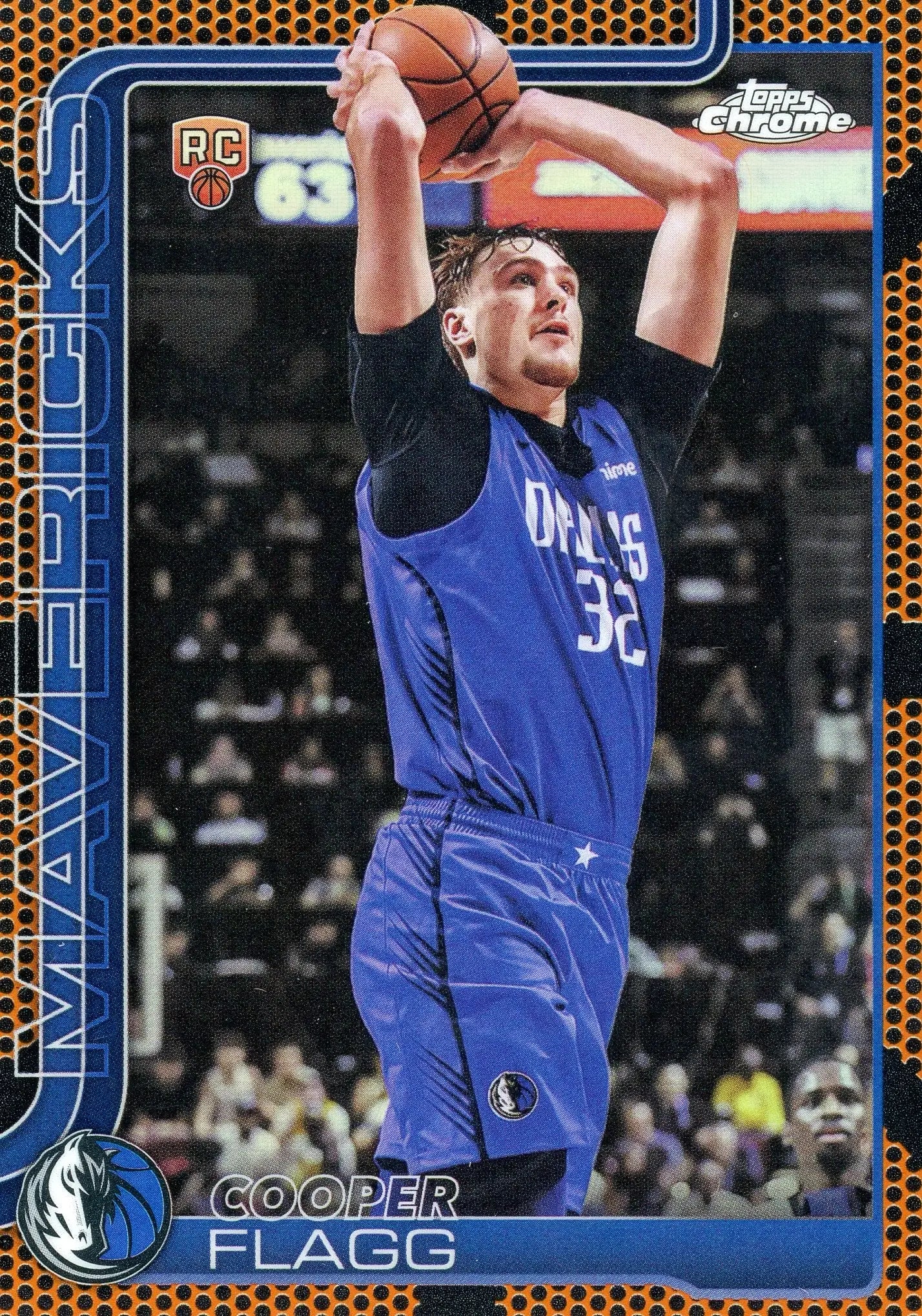 2025-26 Topps Chrome Cooper Flagg #251 Orange Basketball Border Refractor RC - Basketball Card Single