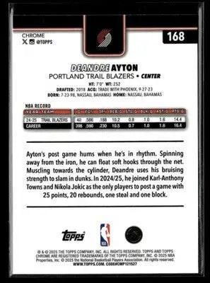 2025-26 Topps Chrome Deandre Ayton #168 - Basketball Card Single