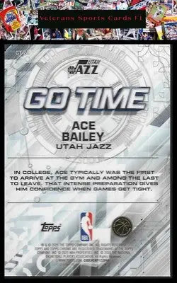 2025-26 Topps Chrome #GT-20 Ace Bailey Go Time