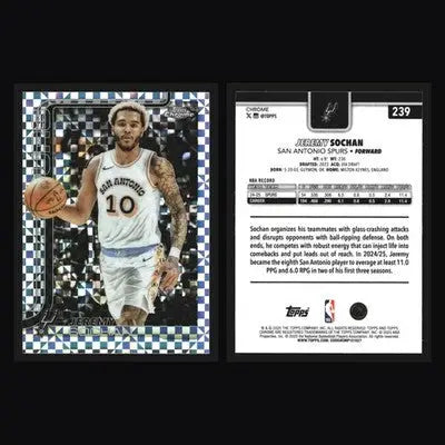 2025-26 Topps Chrome Jeremy Sochan #239 X-Fractor San Antonio Spurs - Basketball Card Single