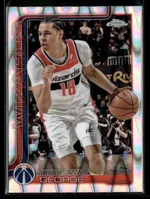 2025-26 Topps Chrome Kyshawn George #237 RayWave Refractors Washington Wizards - Basketball Card Single