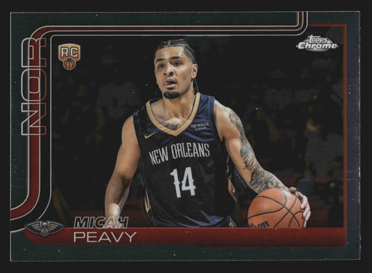 2025-26 Topps Chrome Micah Peavy #291 RC New Orleans Pelicans Rookie