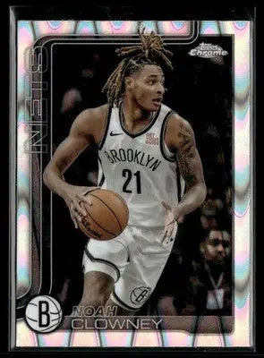 2025-26 Topps Chrome Noah Clowney #23 RayWave Refractors Brooklyn Nets - Basketball Card Single