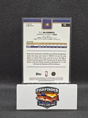 2025-26 Topps Chrome - T.J. McConnell #11 Red White & Blue Refractor - Basketball Card Single