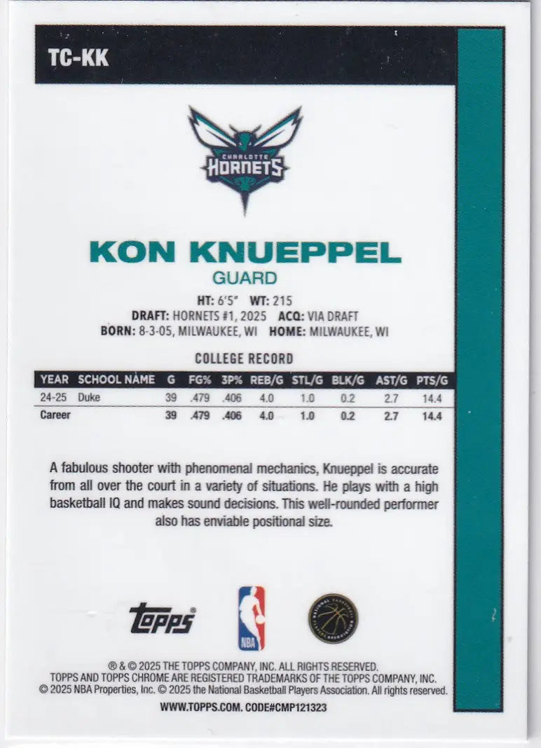 2025-26 TOPPS CHROME #TC-NC NIQUE CLIFFORD MOJO- SACRAMENTO KINGS - Basketball Card Single