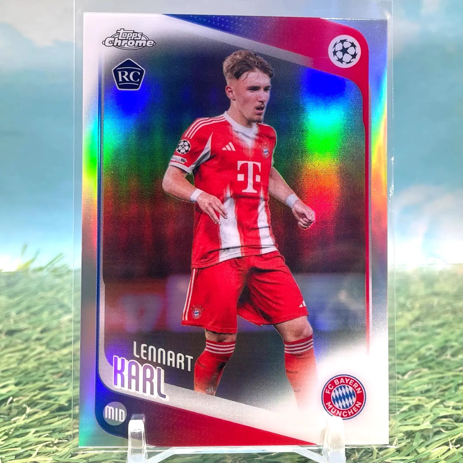 2025-26 Topps Chrome UEFA CC Lennart Karl Refractor Rookie (RC) Bayern