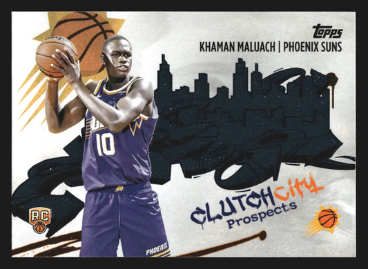 2025-26 Topps Clutch City Prospects Khaman Maluach #CC-10 Suns RC - Basketball Card Single