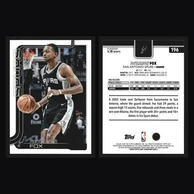 2025-26 Topps De’Aaron Fox #196 San Antonio Spurs - Basketball Card Single