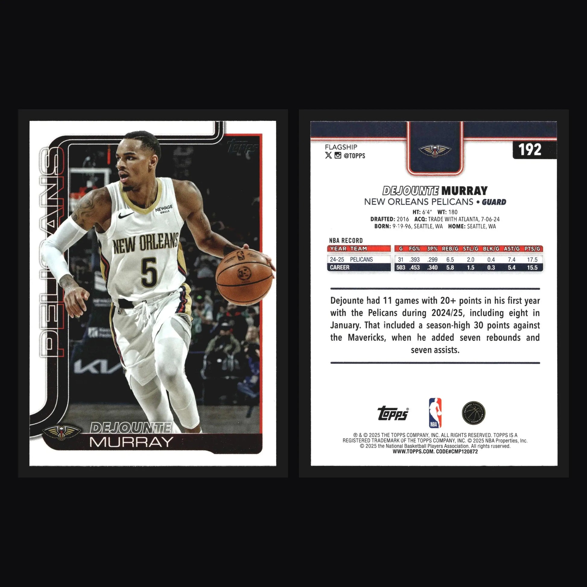 2025-26 Topps Dejounte Murray #192 New Orleans Pelicans