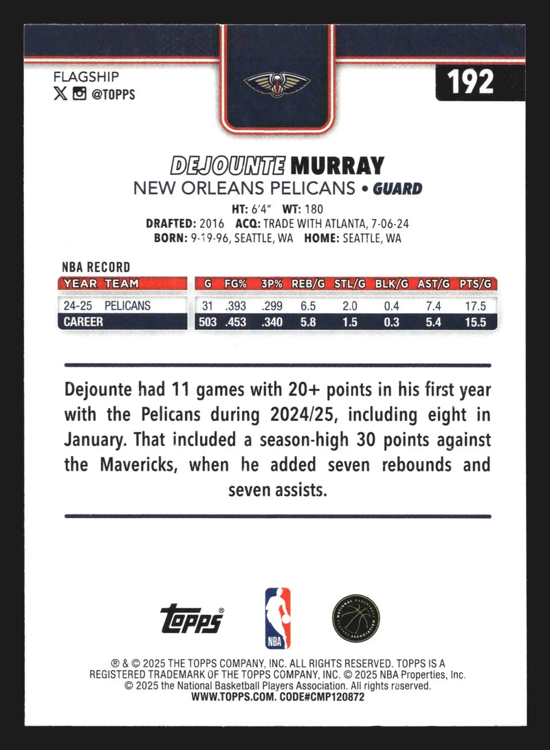 2025-26 Topps Dejounte Murray #192 New Orleans Pelicans