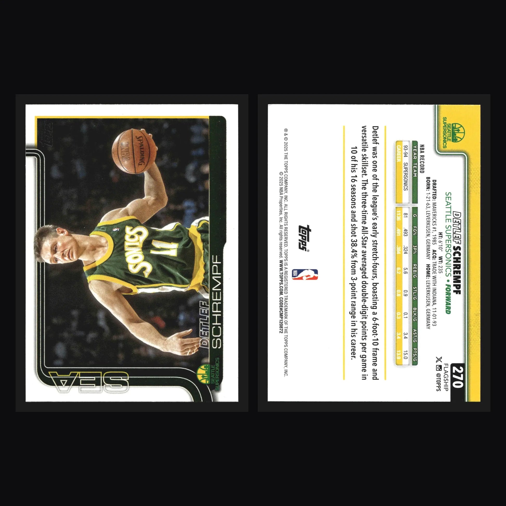 2025-26 Topps Detlef Schrempf #270 Seattle SuperSonics - Basketball Card Single
