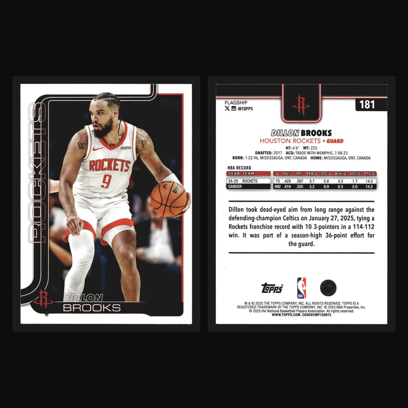 2025-26 Topps Dillon Brooks #181 Houston Rockets - Basketball Card Single