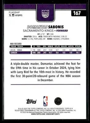 2025-26 Topps Domantas Sabonis #167 Sacramento Kings