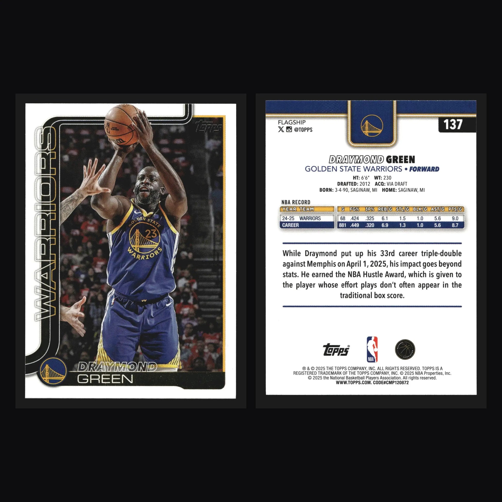 2025-26 Topps Draymond Green #137 Golden State Warriors - Basketball Card Single