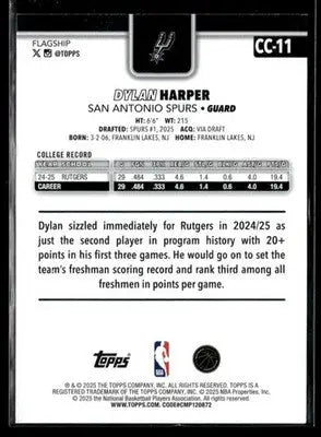 2025-26 Topps Dylan Harper #202 RC San Antonio Spurs
